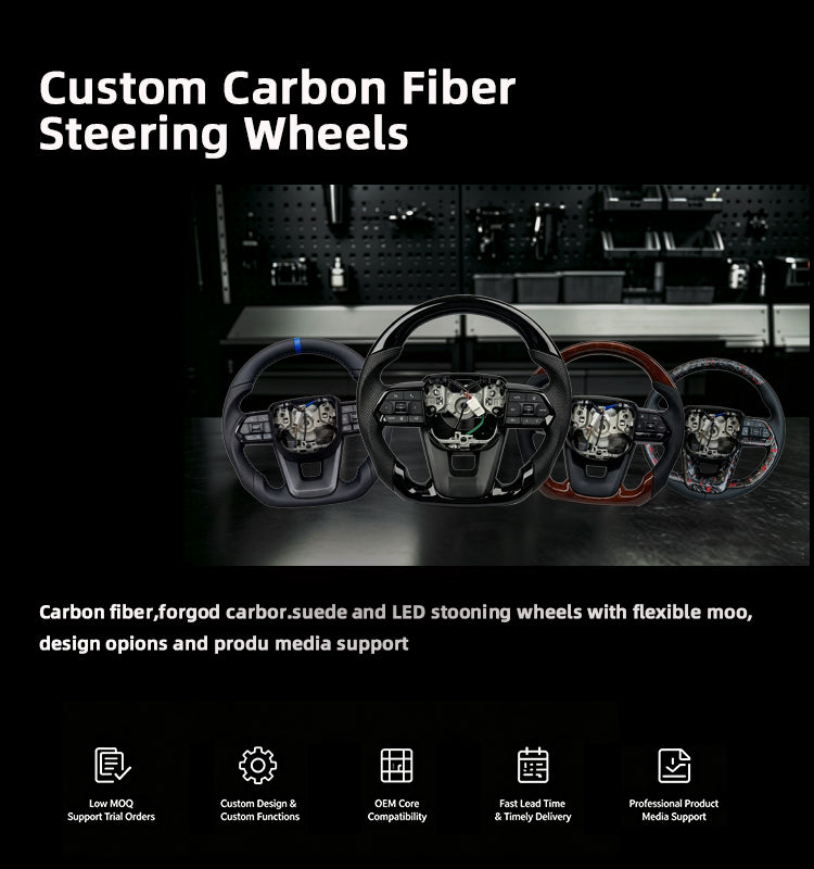 Carbon fiber steering wheel for Toyota Hilux Land Cruiser Prado