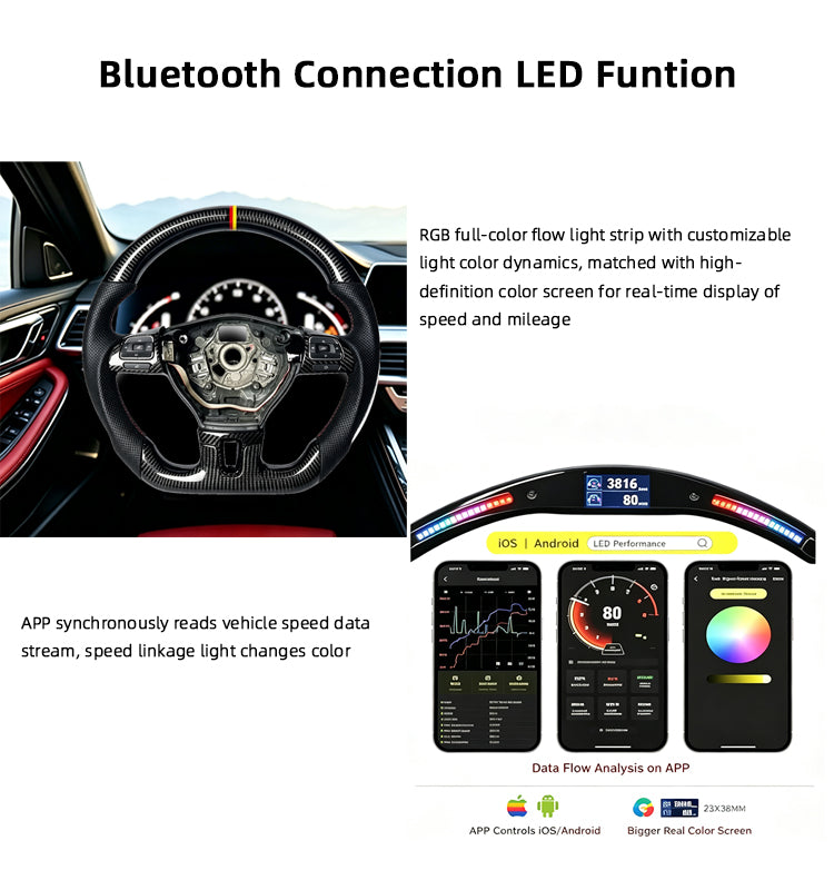 Leather steering wheel for Volkswagen Golf GTI Passat Jetta