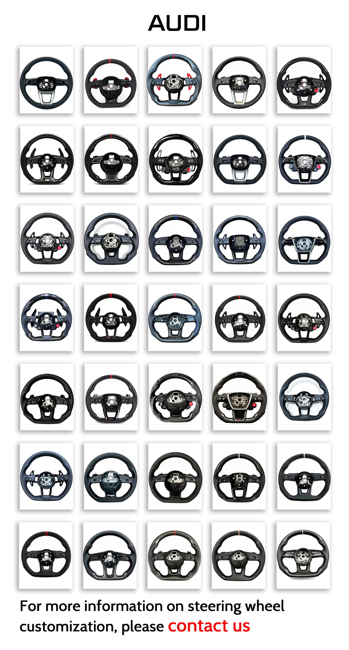 Carbon fiber steering wheel for Audi RS3 S3 A3