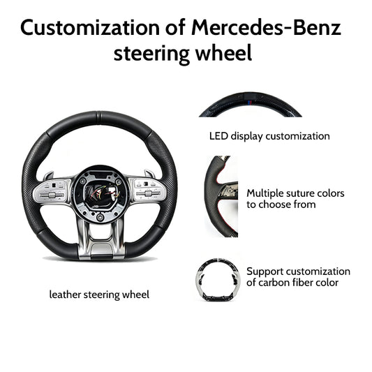 Carbon fiber steering wheel for Mercedes-Benz AMG C63 W205 S-class W222